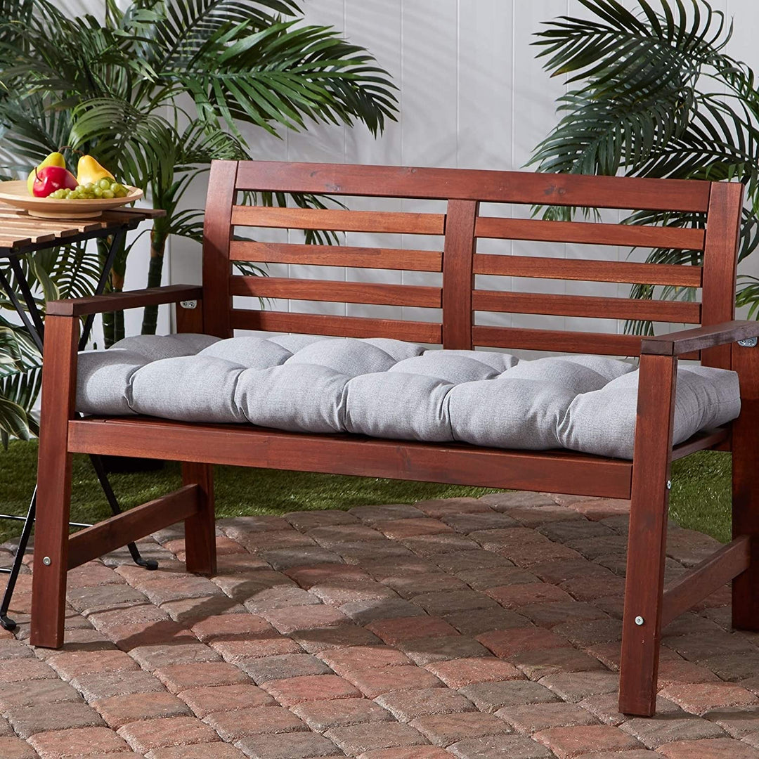 Gray 18 inch X 51 inch Outdoor Bench Cushion Grey Solid