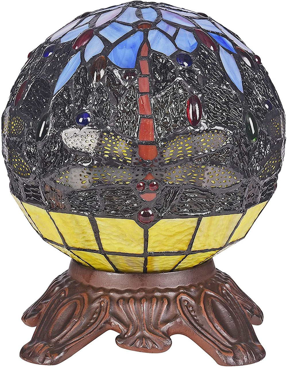 Tiffany Dragonfly Design 1 Light Dark Bronze Table Lamp Color Dimmable - Diamond Home USA