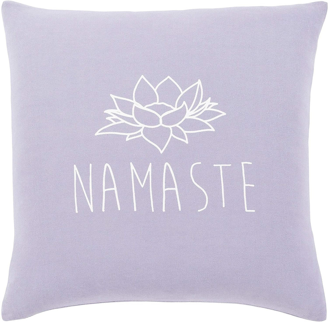 Blessed Lavender Namaste Poly Fill Throw Pillow (20" X