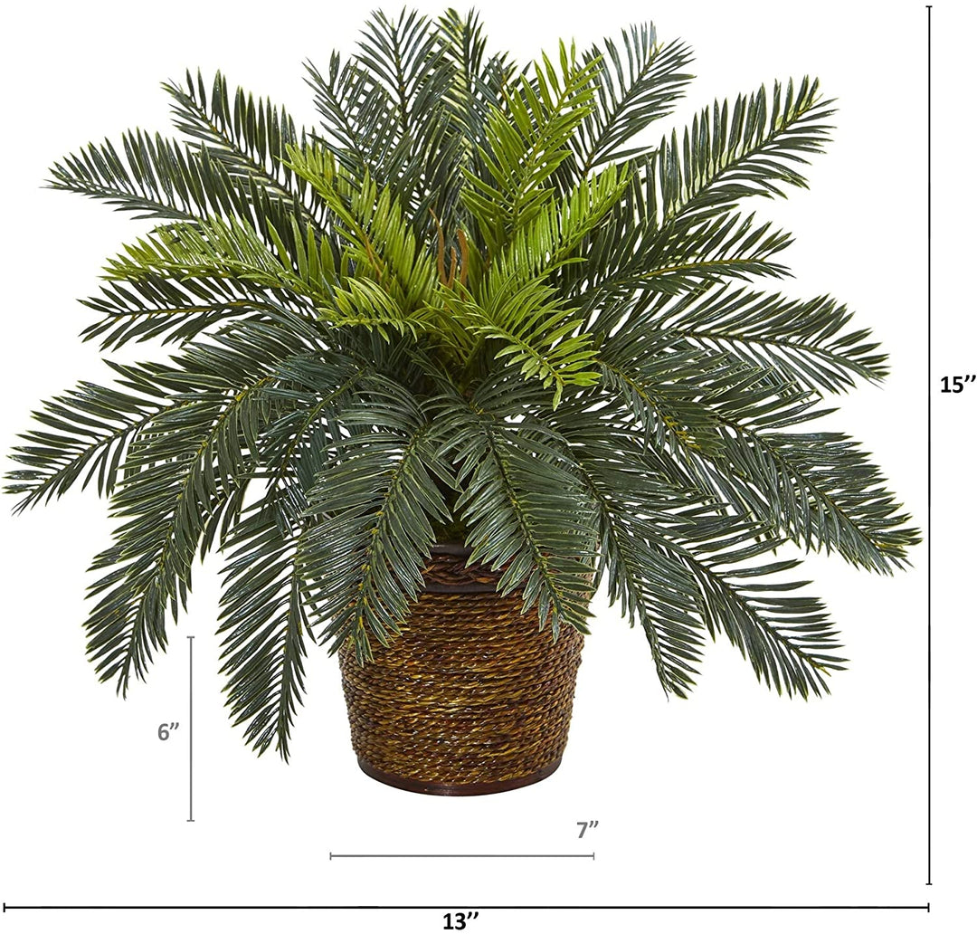 15" Artificial Plant Basket - Diamond Home USA