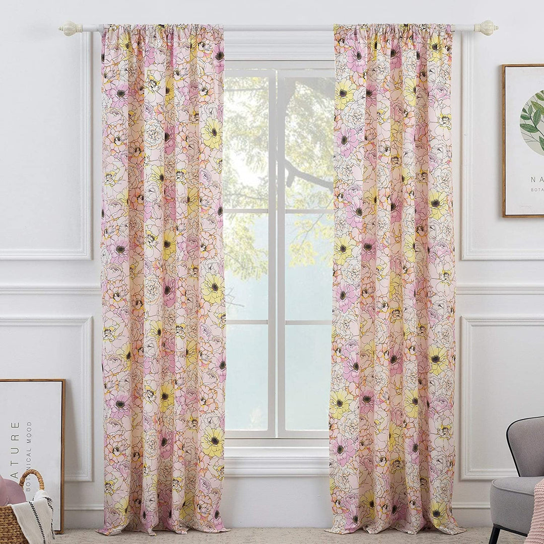 Bloom Window Valance 84" W X 16" L Pink Floral Kids Teen