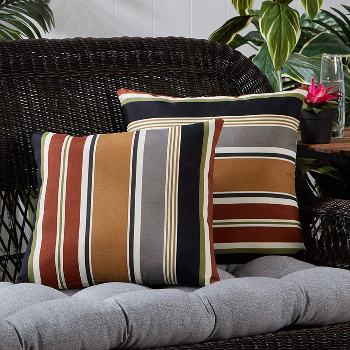 ick Stripe Outdoor 17 inch Square Accent Pillow (Set 2)