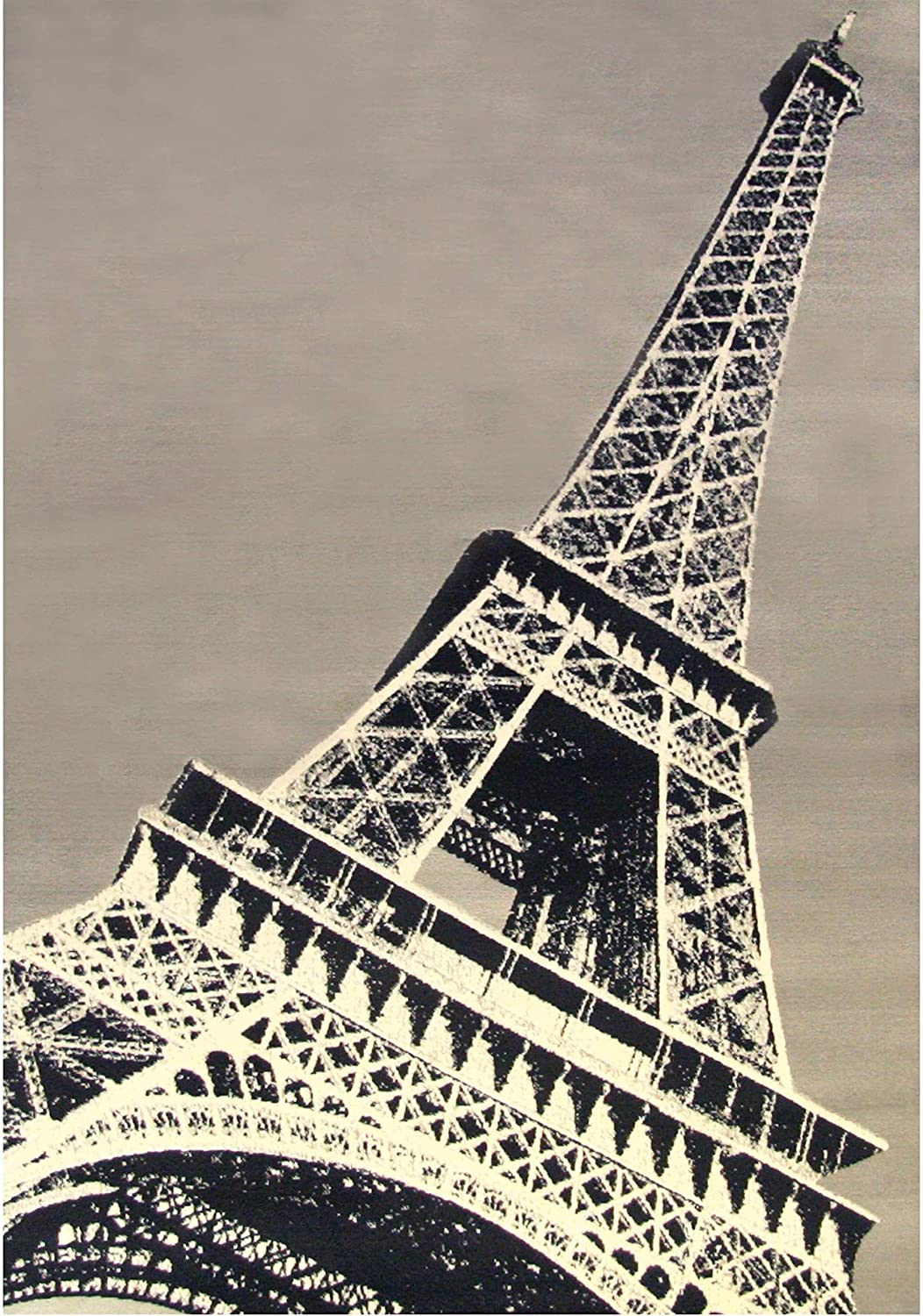 Paris Tower Area Rug 3'9" X 5'6" Ivory Graphic Modern
