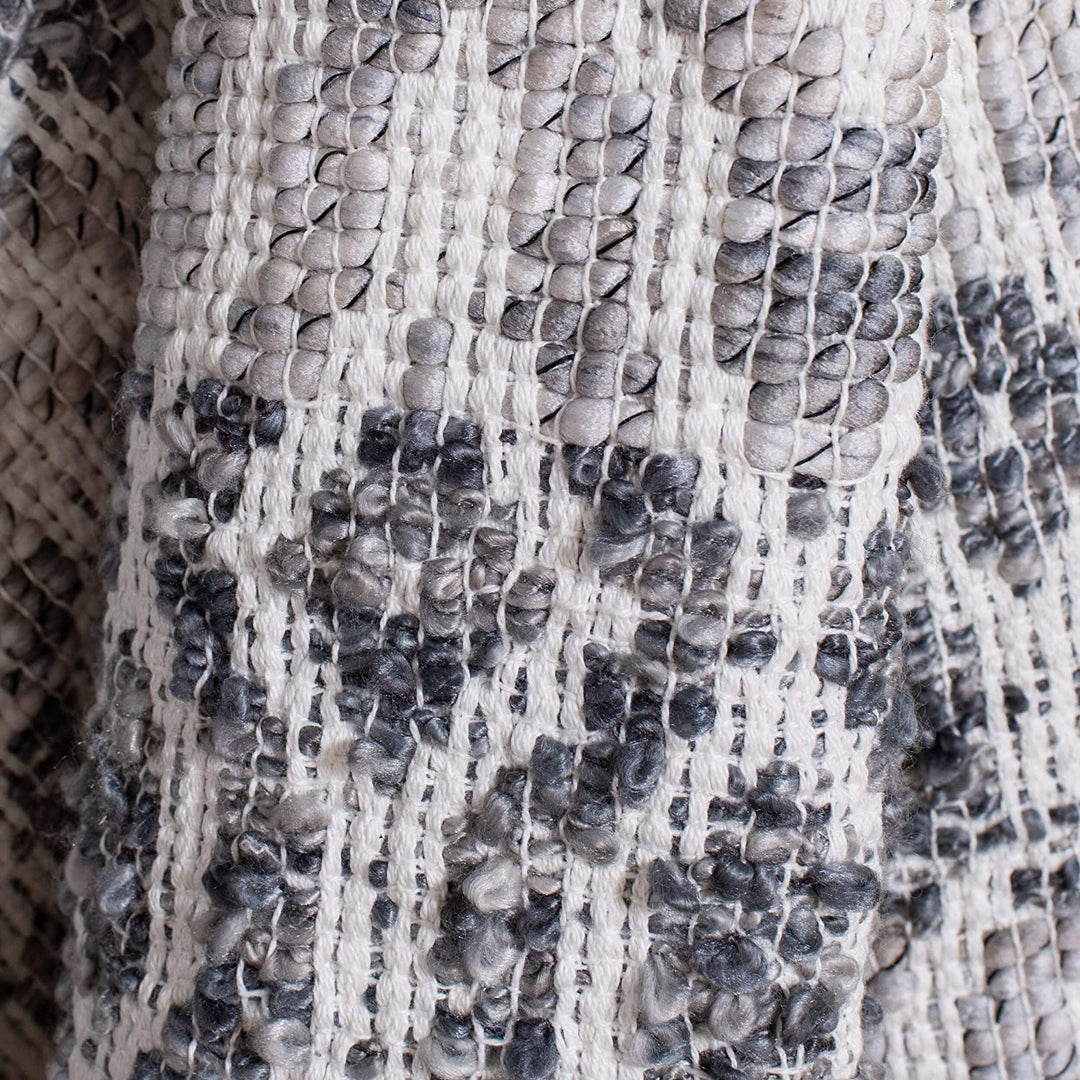 MISC Throw 60" X 72" Grey White Chevron Bohemian Eclectic Casual Cotton