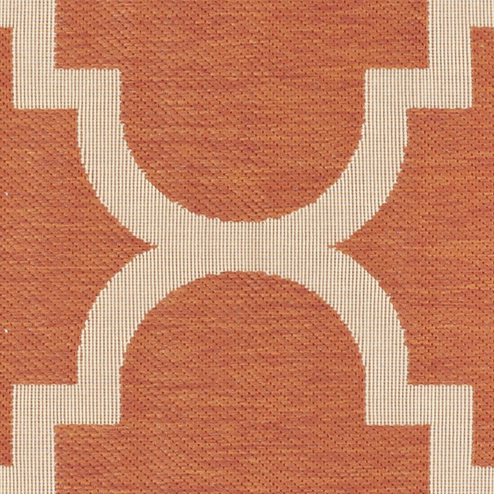 6'7" x 6'7" Burnt Orange Quatrefoil Rug Moroccan Trellis Rug Square Floor Carpet Geomerical Area Rug Living Room Guest Bedroom Entryway Modern Classic