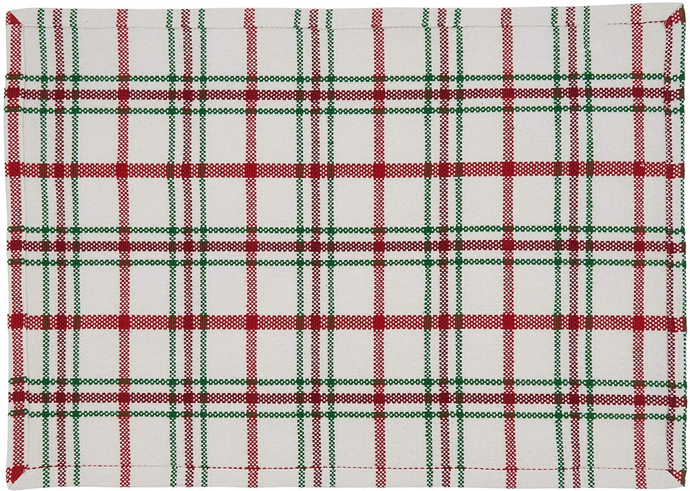 MISC Table Placemats Plaid Design (Set 4) Red Cotton
