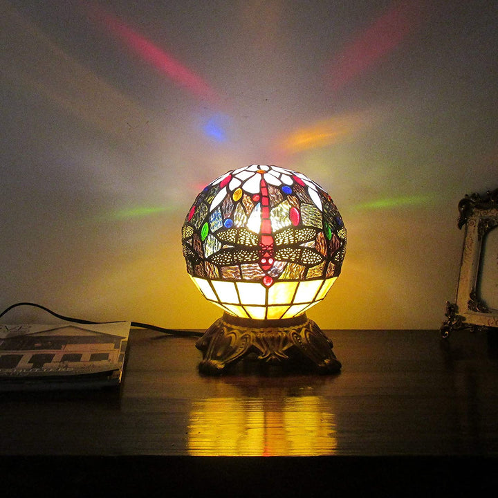 Tiffany Dragonfly Design 1 Light Dark Bronze Table Lamp Color Dimmable - Diamond Home USA