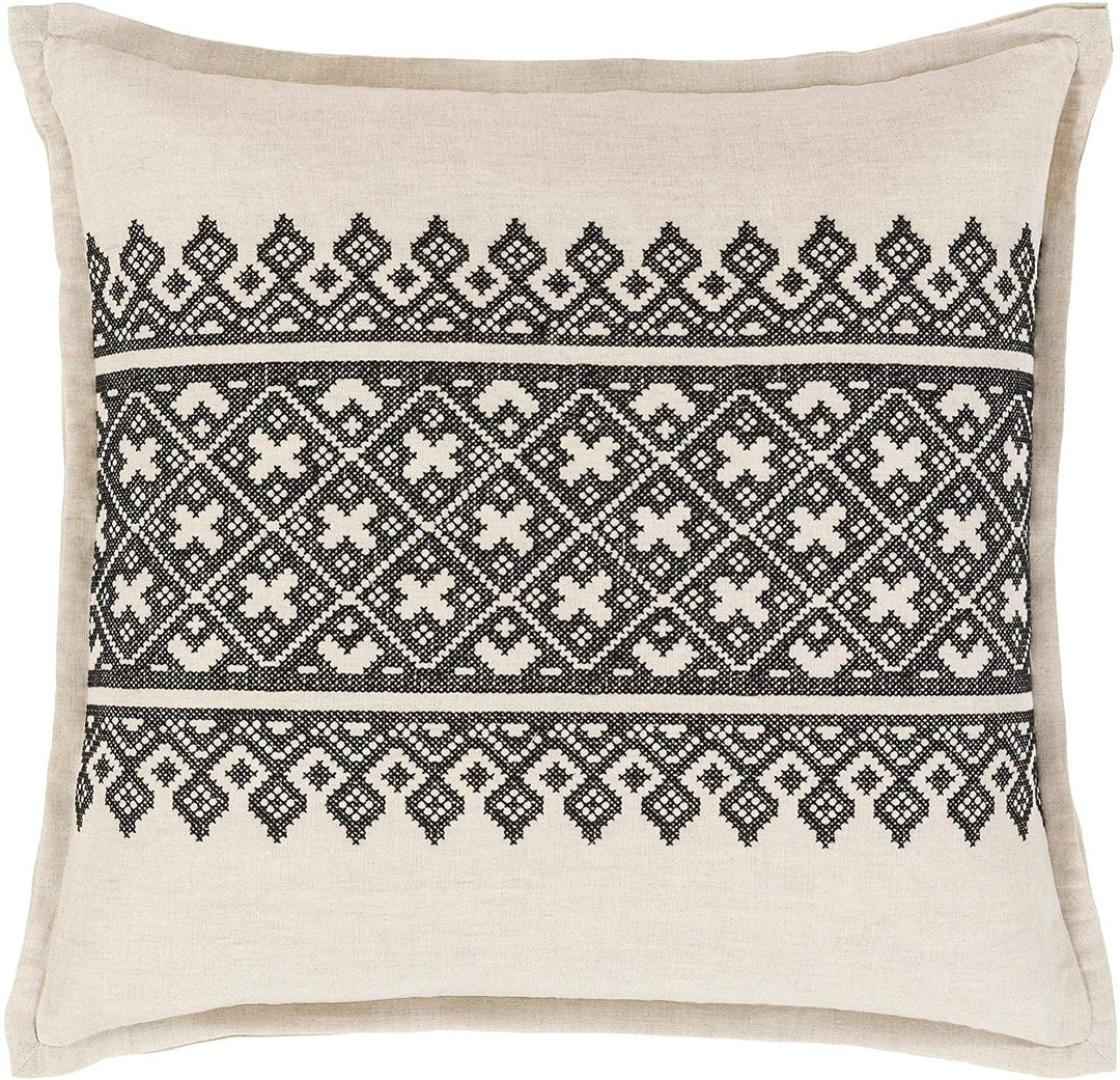 Even Black 18 inch Throw Pillow Cover Motif Transitional
