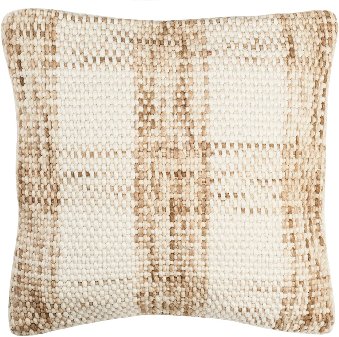 20 inch Woven Plaid Decorative Pillow Red Geometric Modern