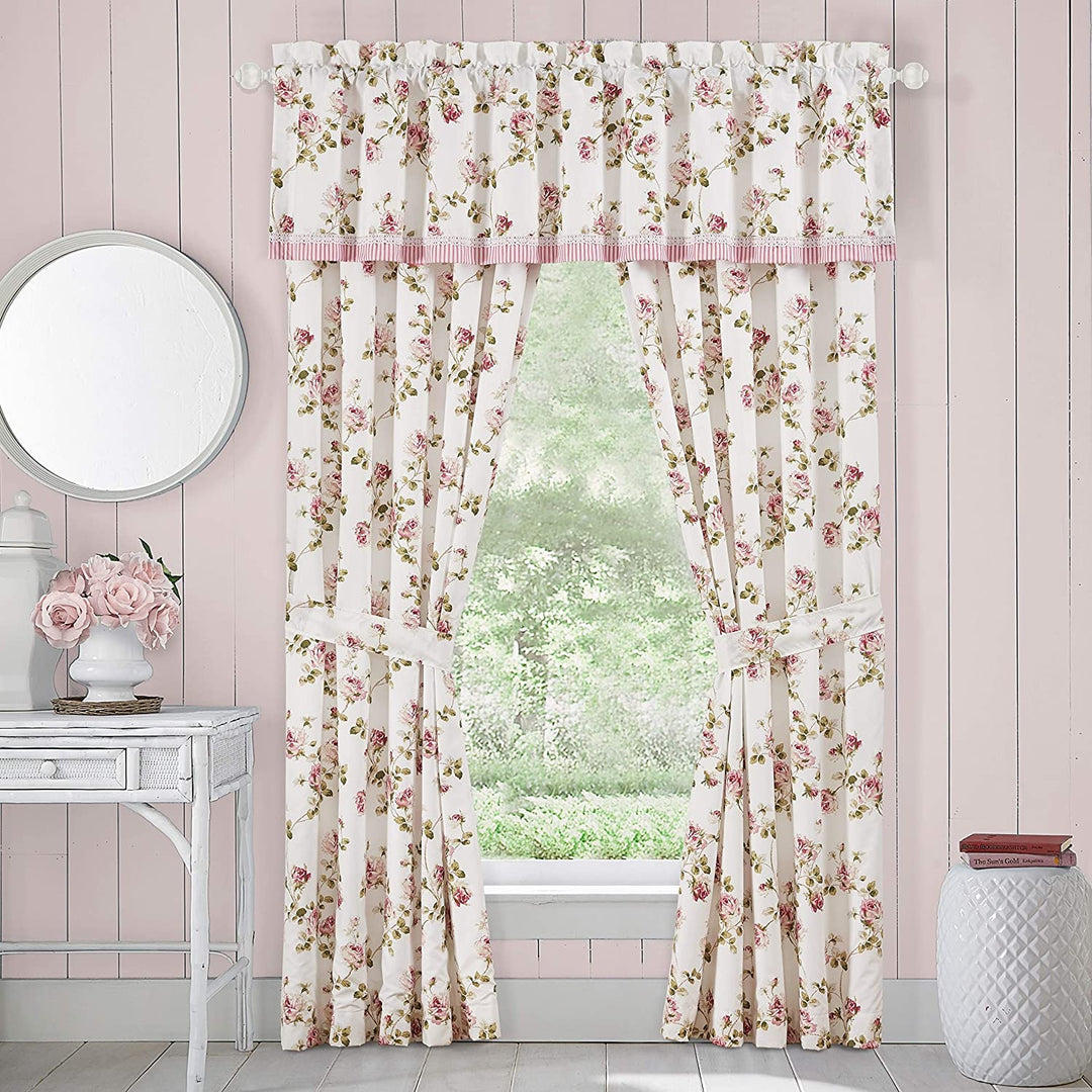 MISC Little Window Straight Valance Pink Floral Farmhouse 100% Polyester Energy Efficient