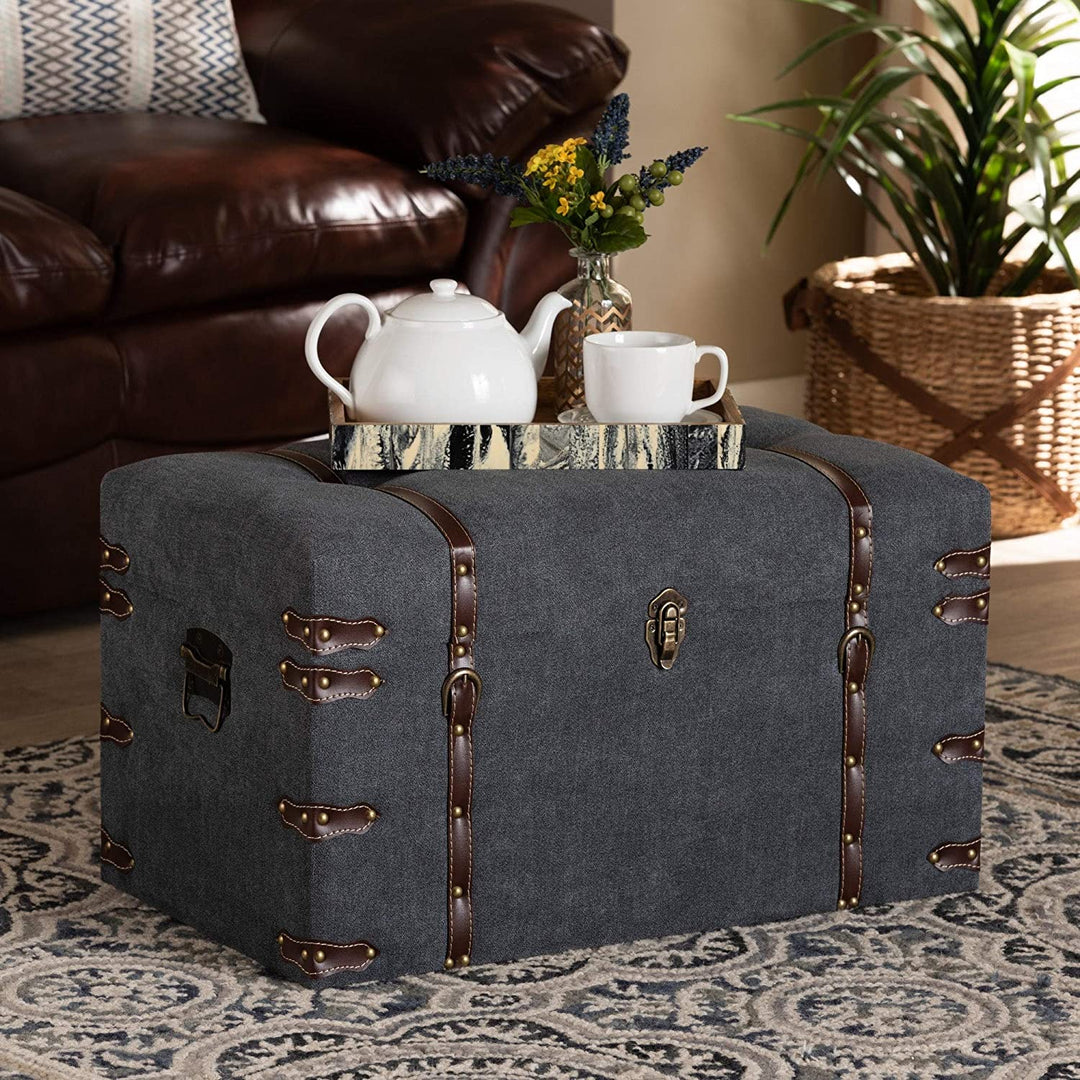 Modern Contemporary Transitional Storage Trunk Ottoman