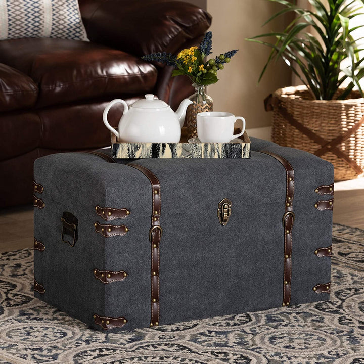 Modern Contemporary Transitional Storage Trunk Ottoman
