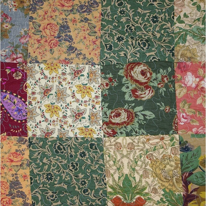 Antique Chic Throw Yellow Floral Shabby Cotton - Diamond Home USA