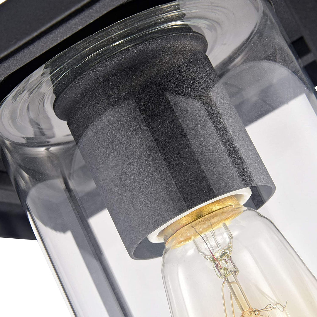 1 Light 7'' Black Painted Clear Glass Light Modern Contemporary Metal Energy Efficient Rust Resistant - Diamond Home USA