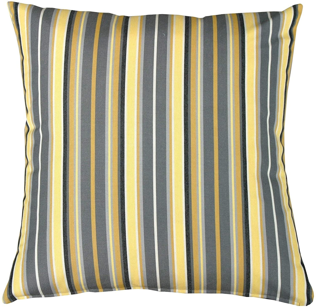 Metallic 20x20 Outdoor Pillow Grey Stripe Modern