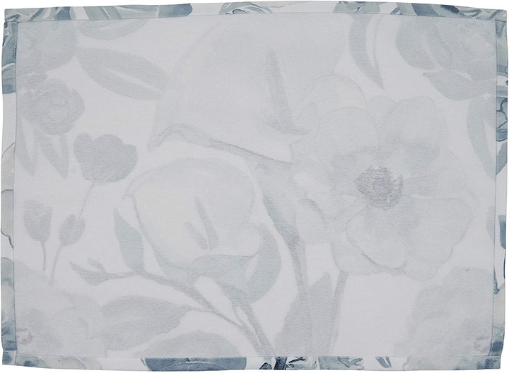 MISC Watercolor Design Large Floral Placemats (Set 4) Blue Oblong Polyester