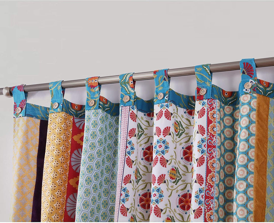Window Valance Color Floral Bohemian Eclectic Cotton Blend Lined - Diamond Home USA