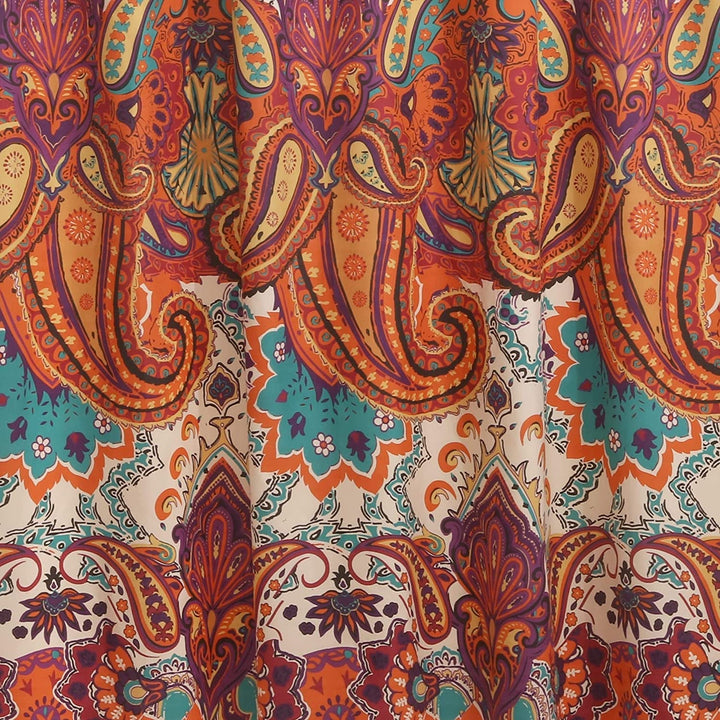 Spice Shower Curtain Orange Paisley Bohemian Eclectic Polyester