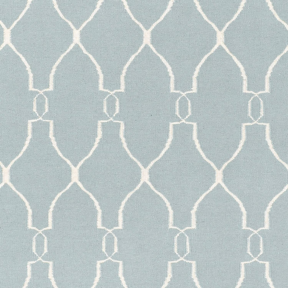 MISC Hand Woven Blue Wool Area Rug 2'6" X 8' Runner Geometric Latex Free Handmade