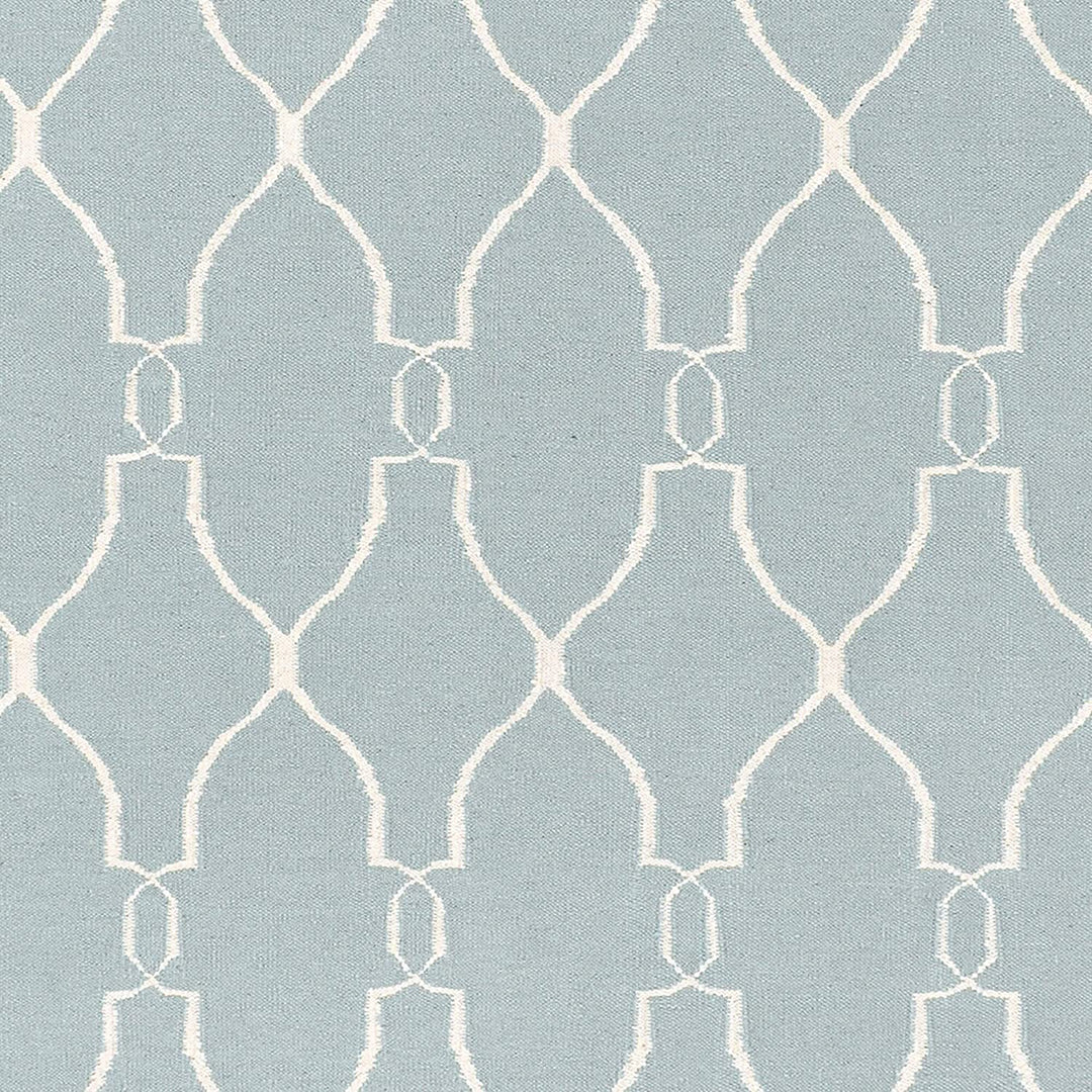 MISC Hand Woven Blue Wool Area Rug 2'6" X 8' Runner Geometric Latex Free Handmade