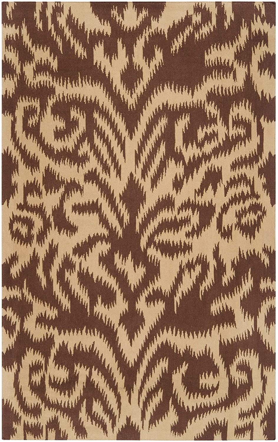MISC Hand Woven Brown Wool Area Rug 8' X 11' Abstract Transitional Rectangle Latex Free Handmade