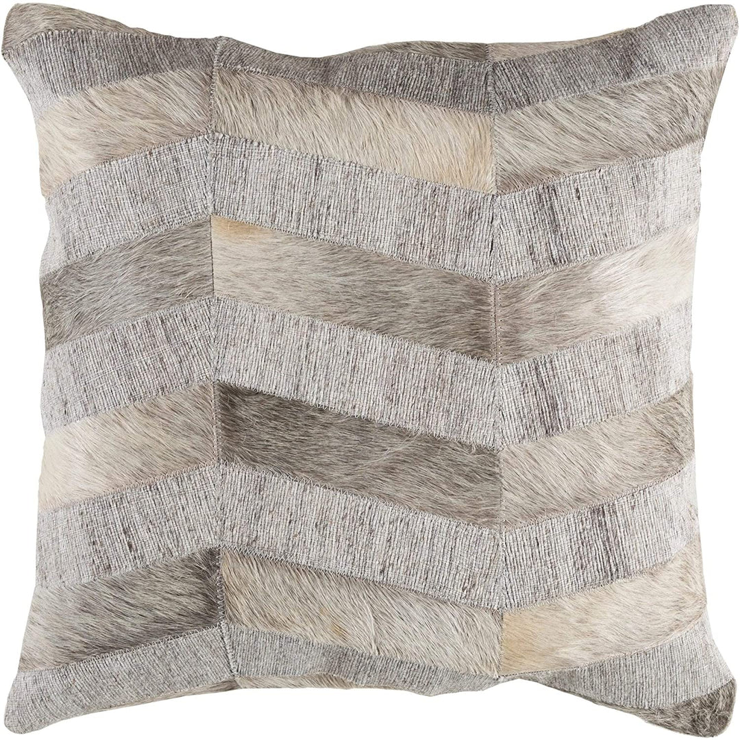 Grey 20 inch Throw Pillow Cover Patchwork Cabin Lodge Cotton