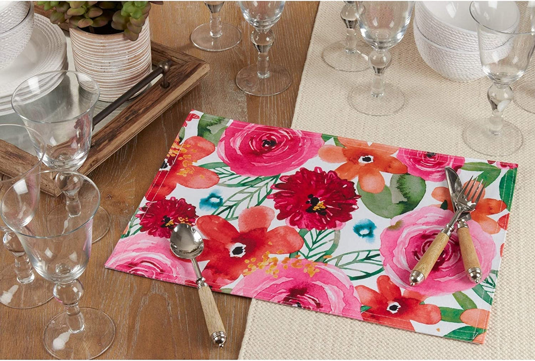 Large Floral Table Mats (Set 4) Color Oblong