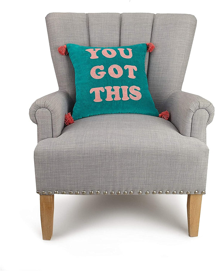 You Got Tassels Embroidered Pillow Color Motif Modern Contemporary Cotton Single Removable Cover