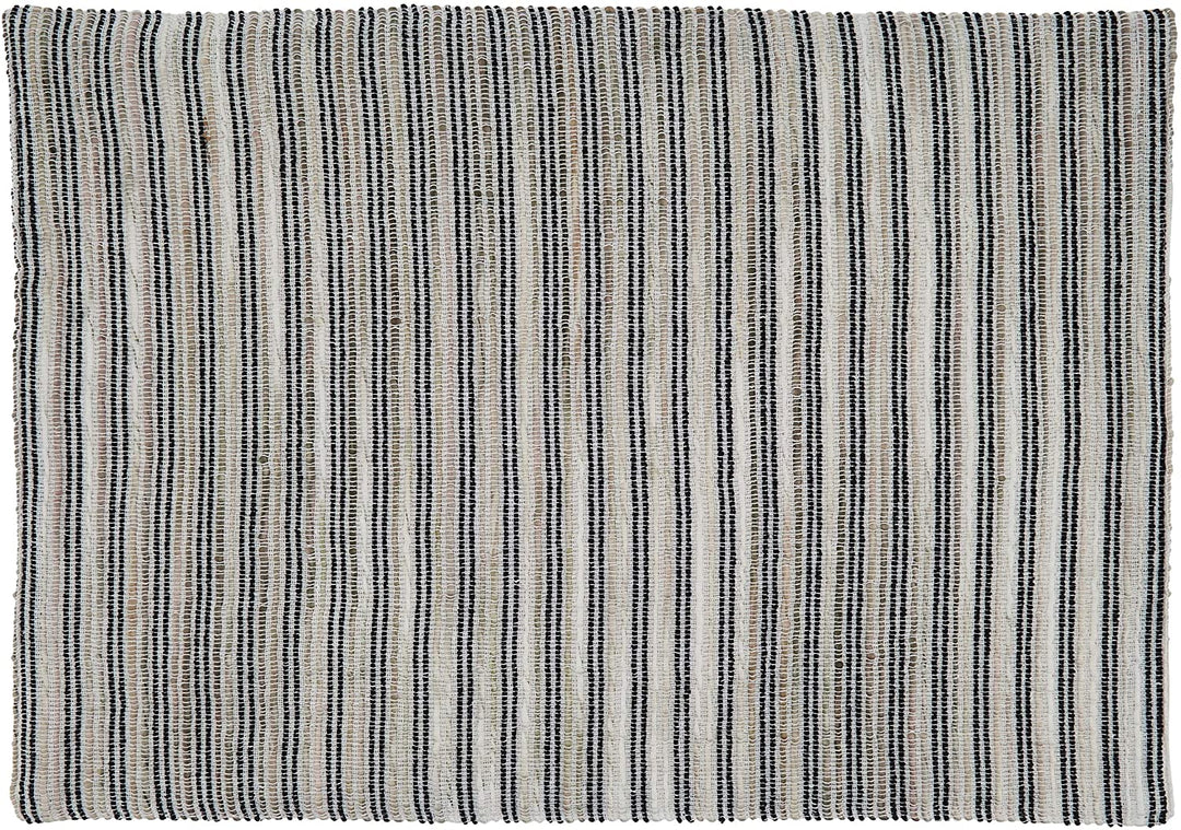 Table Placemats Corded Line Design (Set 4) Black White