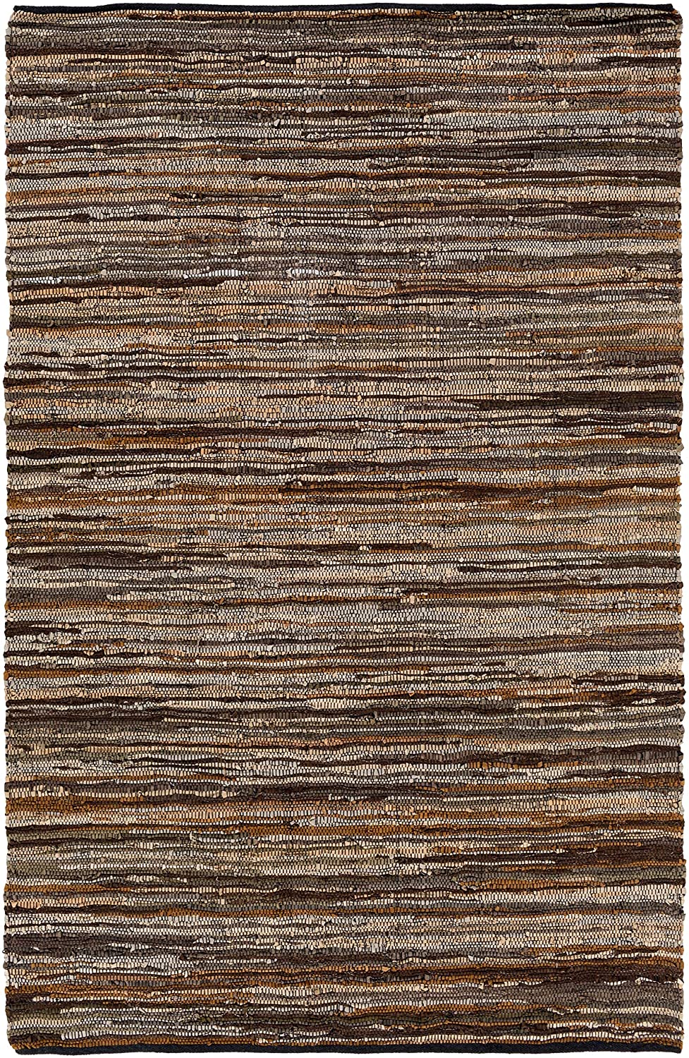 Hand Woven Area Rug 2' X 3' Brown Grey Abstract Nature