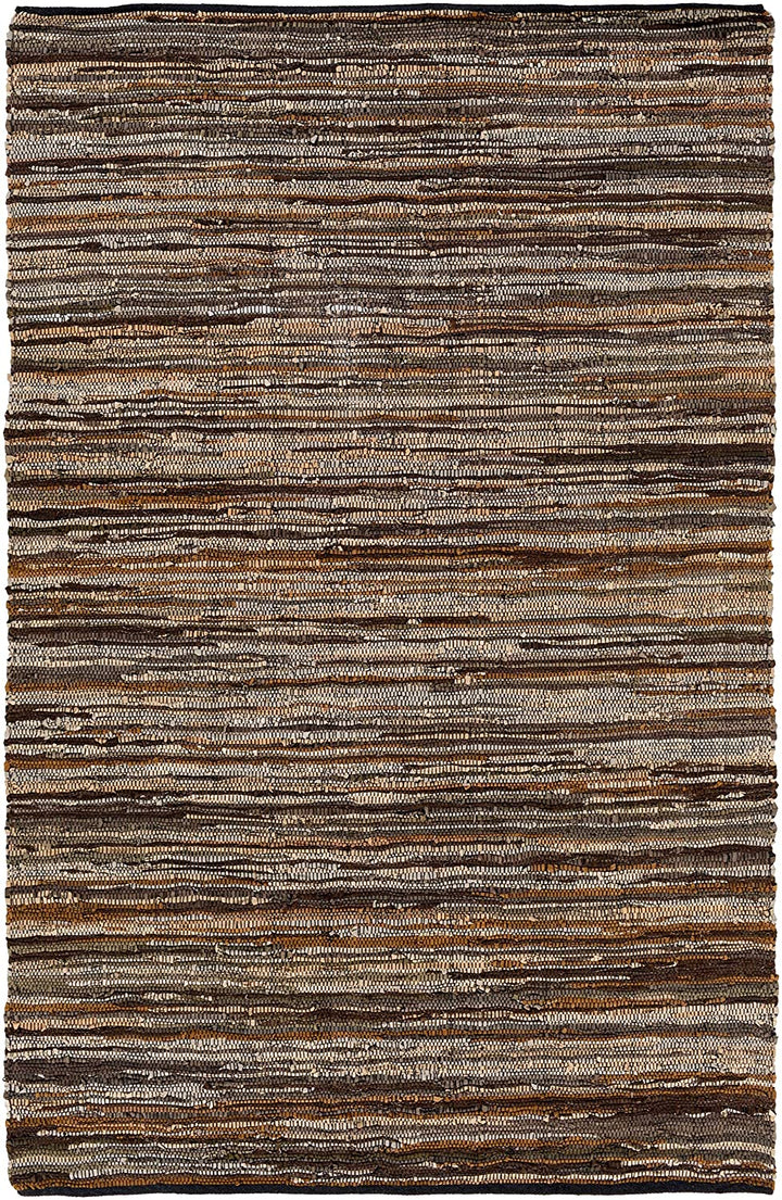 Hand Woven Area Rug 2' X 3' Brown Grey Abstract Nature