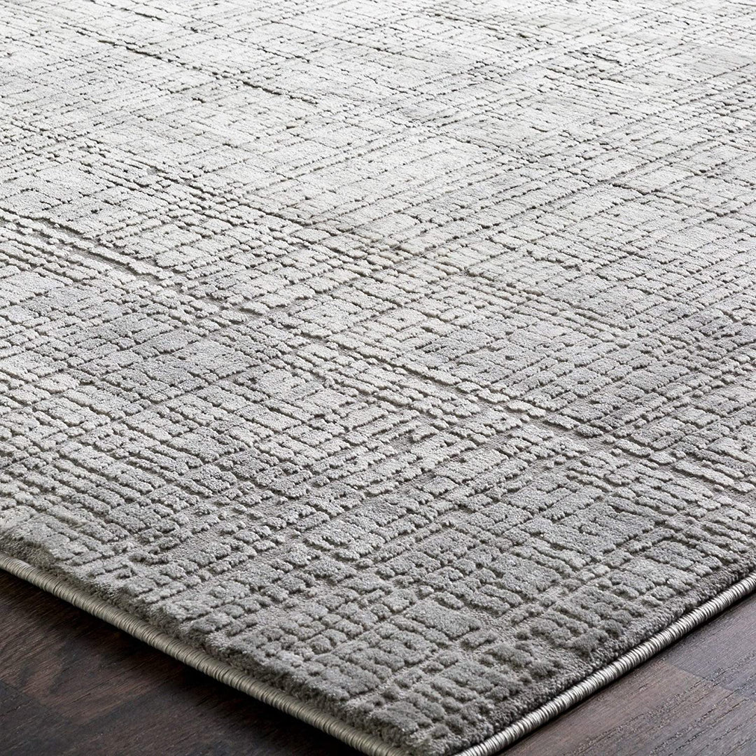 Abstract Grey Area Rug 2'7" X 7'6" Runner Modern Contemporary Rectangle Polyester Polypropylene Latex Free - Diamond Home USA