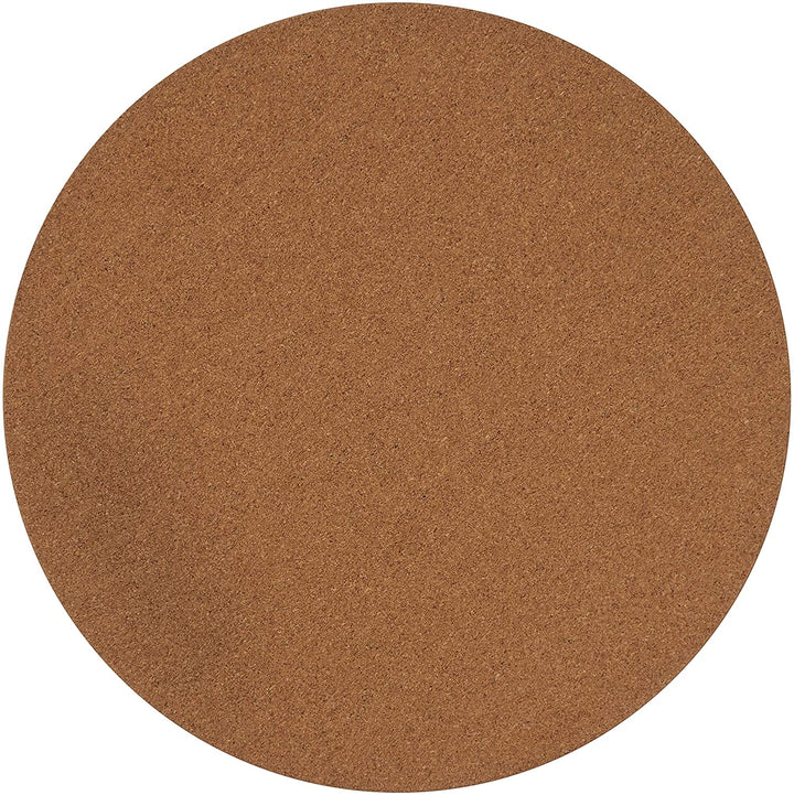 Wood Table Mats (Set 4) Tan Round Synthetic Fiber