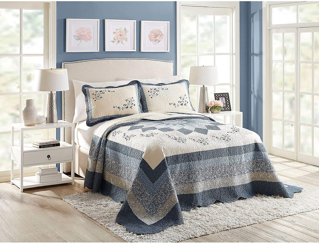 Queen Bedspread Blue