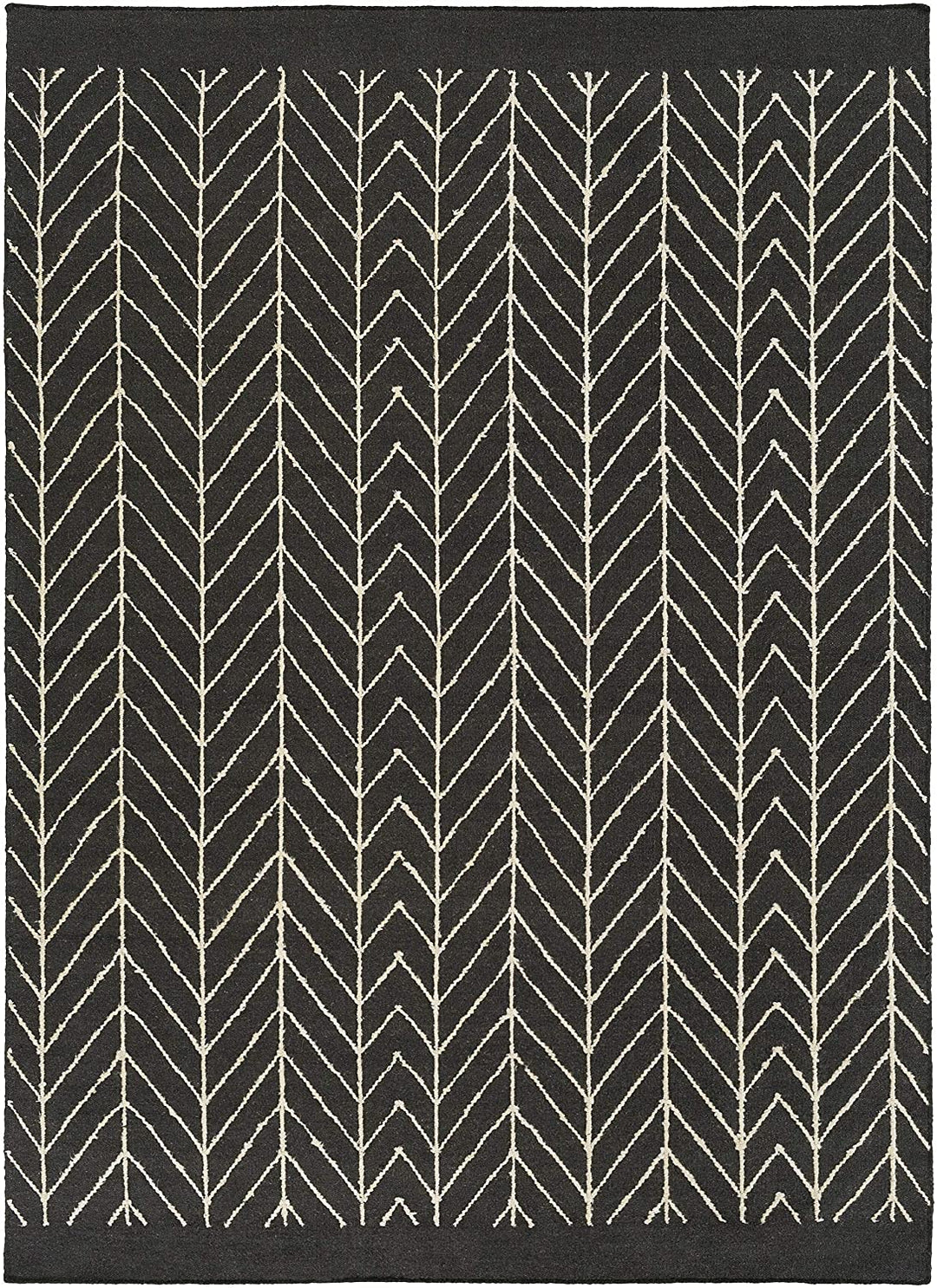 Hand Woven Somerton Indoor Area Rug 5' X 7'6" Black Ivory