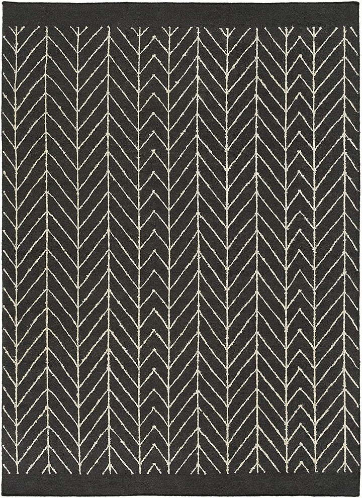 Hand Woven Somerton Indoor Area Rug 5' X 7'6" Black Ivory