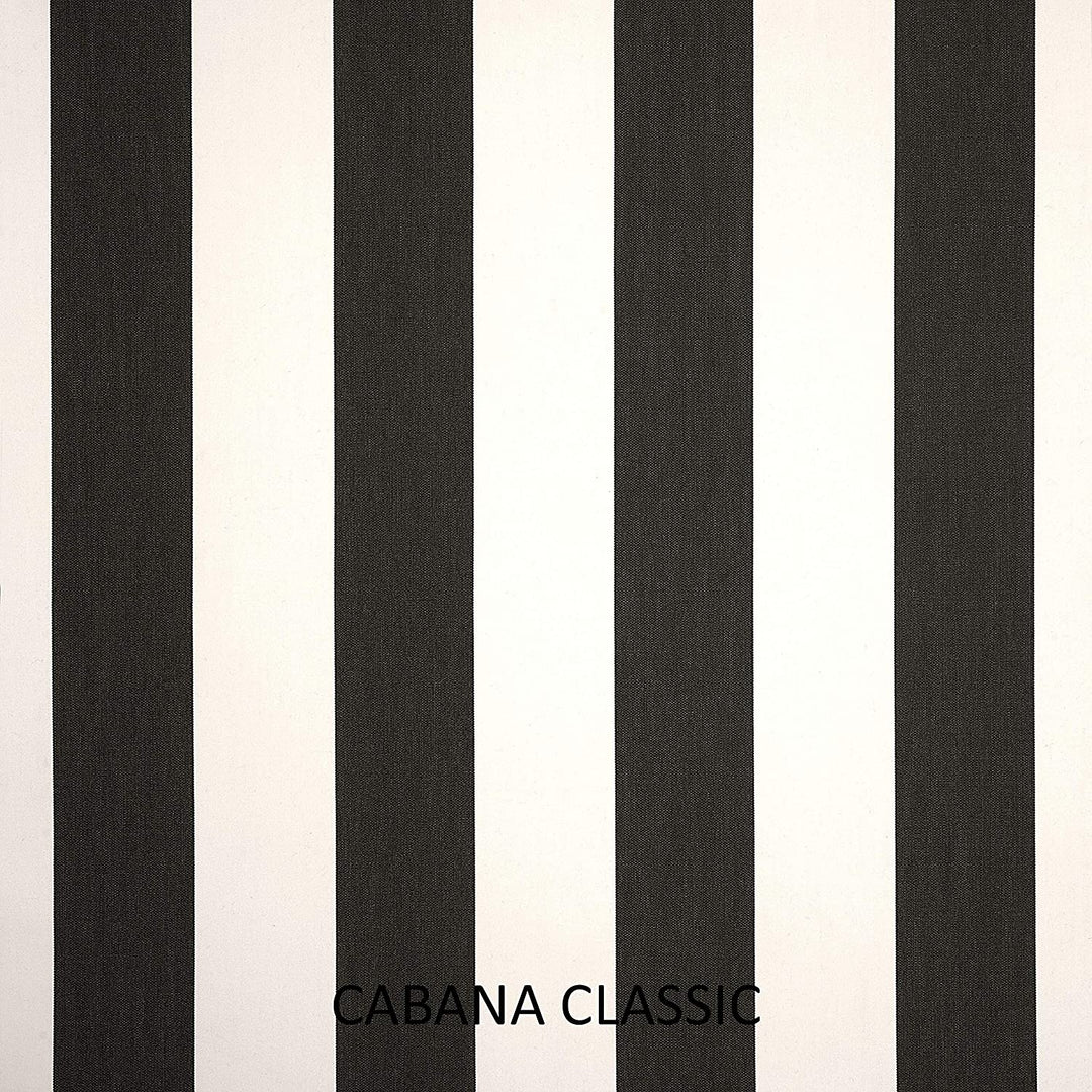 Black White Stripe Indoor/Outdoor Chair Cushion 19 W X D Striped Modern Contemporary Traditional Transitional Fade Resistant Uv