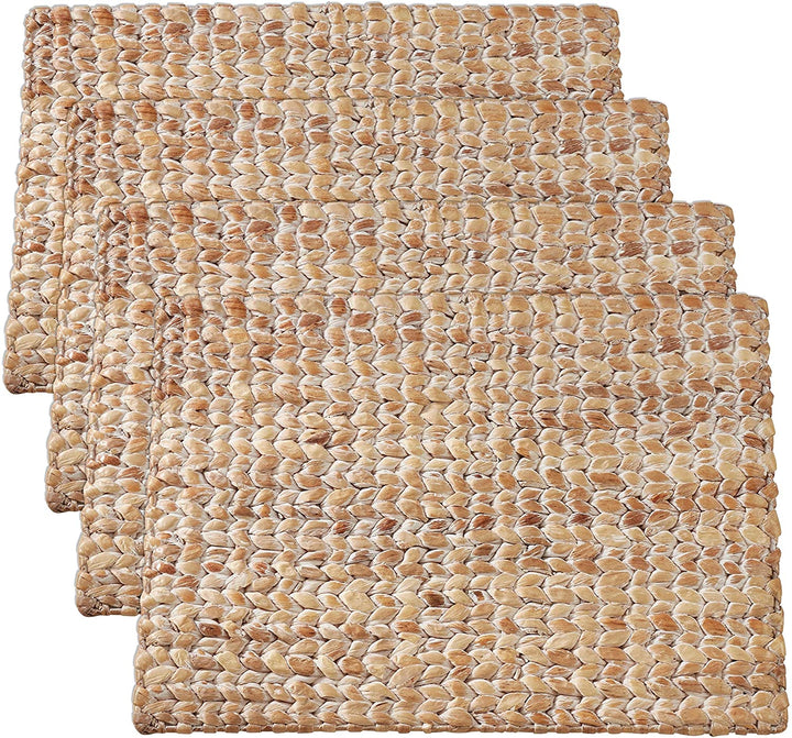 Water Woven Placemats (Set 4) White Oblong - Diamond Home USA