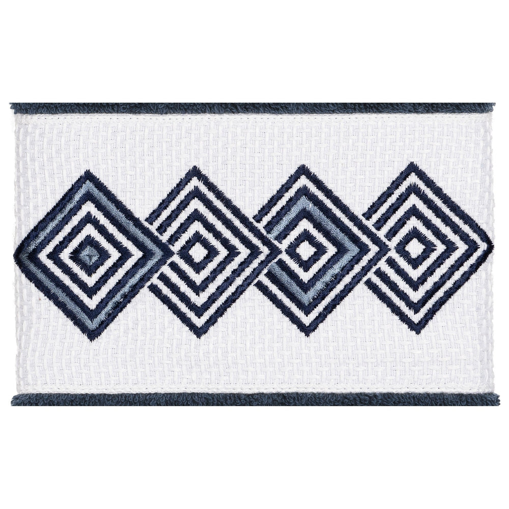 Authentic Hotel and Spa Turkish Cotton Diamonds Embroidered Midnight Blue Hand Towel Terry Cloth Single Piece