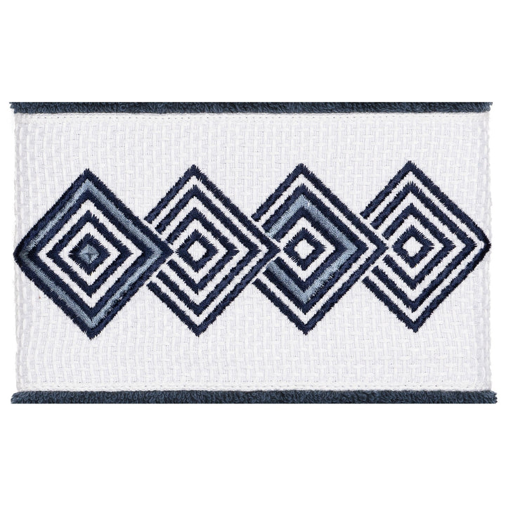 Authentic Hotel and Spa Turkish Cotton Diamonds Embroidered Midnight Blue Hand Towel Terry Cloth Single Piece