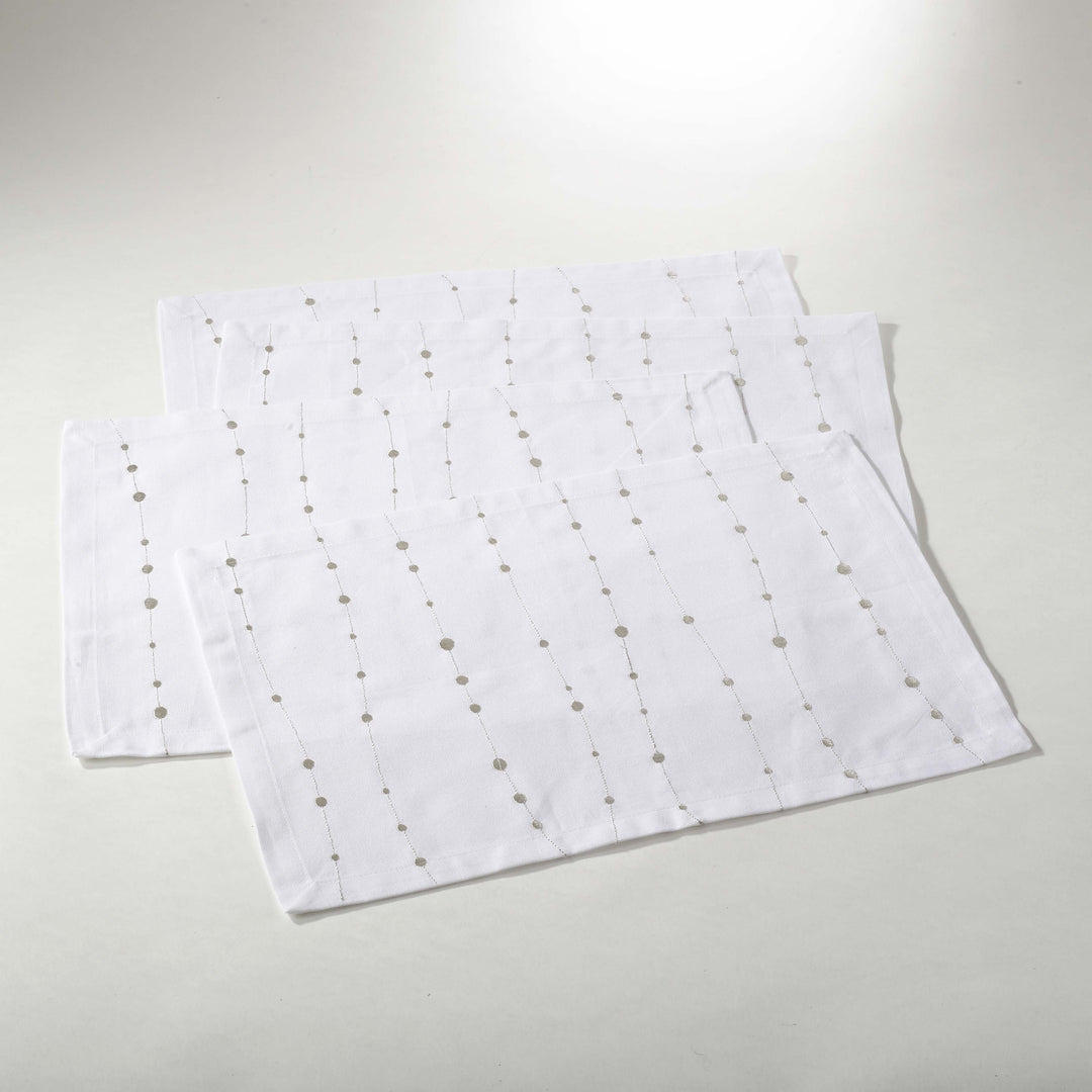 Embroidered Metallic Stripe Design Placemat (Set of 4)