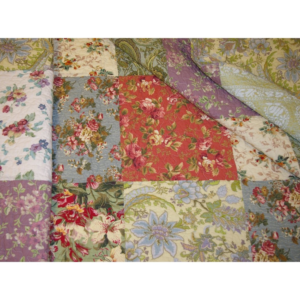Floral Patchwork Bedspreads Bedding Set Cotton Oversized Queen