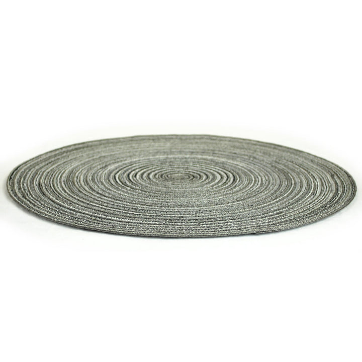 Grey Plastic Round Variegated Placemats (Pack of 6) Modern Contemporary