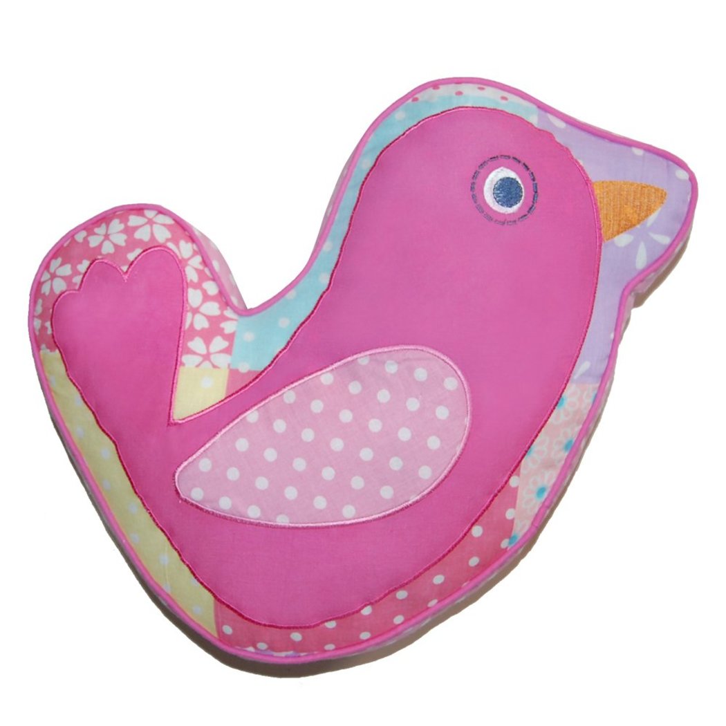 14 x 15 Kids Girls Teal Blue Pink Cute Bird Pillow