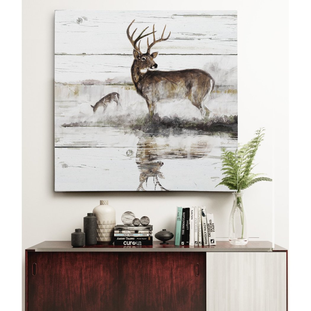 Deer Pattern Wall Art Square Theme Hanging Picture Geometric