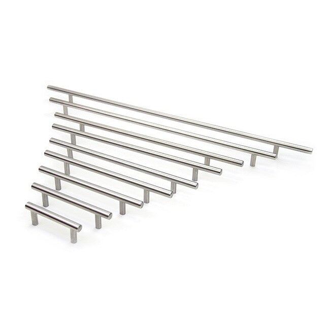Solid Stainless Steel 4-inch Cabinet Bar Pull Handles (Case Of 4) Grey 1 Piece Nickel Finish