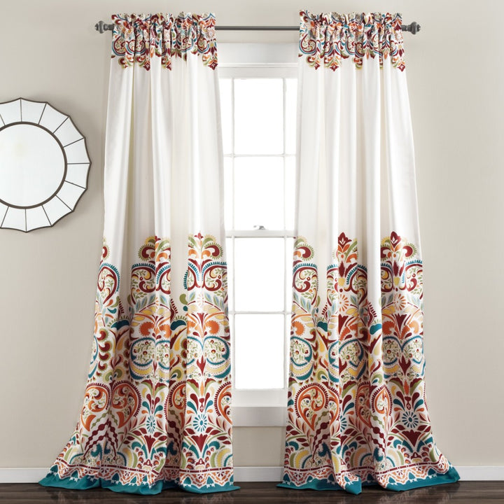 Paisley Window Curtain Set Damask Drapes Floral Bohemian Blackout Room ening Energy Efficie Window Drapery