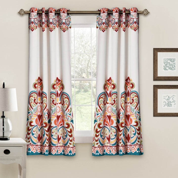 Paisley Window Curtain Set Damask Drapes Floral Bohemian Blackout Room ening Energy Efficie Window Drapery