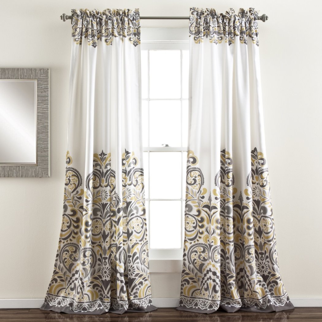 Paisley Window Curtain Set Damask Drapes Floral Bohemian Blackout Room ening Energy Efficie Window Drapery