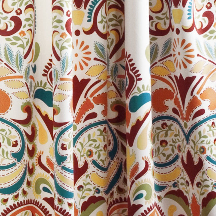 Paisley Window Curtain Set Damask Drapes Floral Bohemian Blackout Room ening Energy Efficie Window Drapery